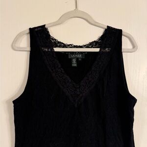 Ralph Lauren Black Lace Trim Tank Top